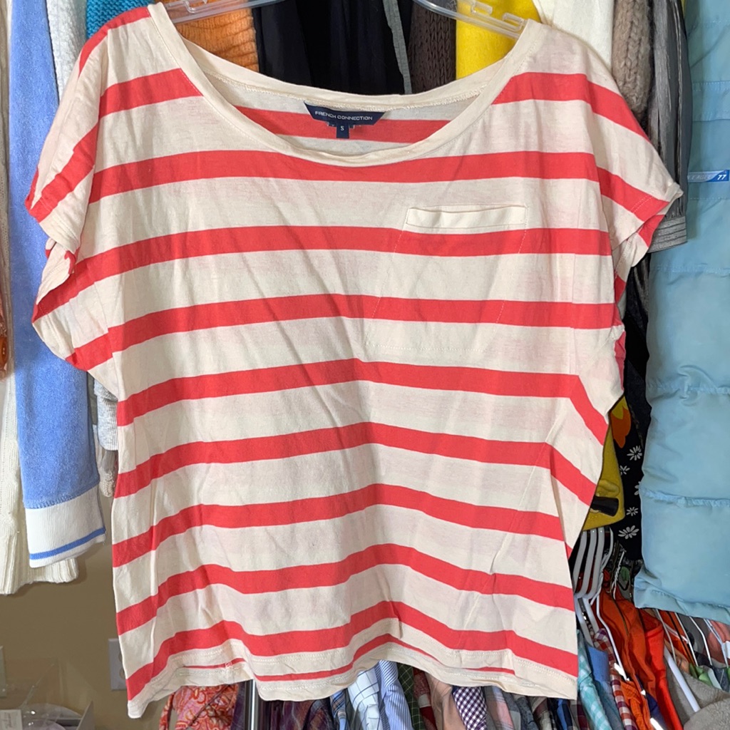 Striped Boat Neck French Connection Shirt